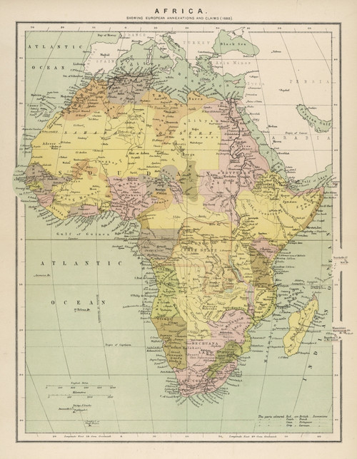 Map Of Africa 1888 Poster Print By Mary Evans Picture Library - Item # VARMEL10001939